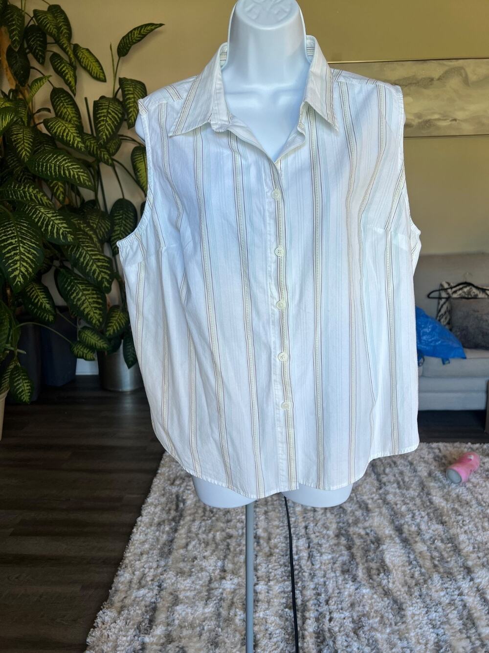 Cherokee Women's Sleeveless Polo Shirt XL 100% Cotton #661